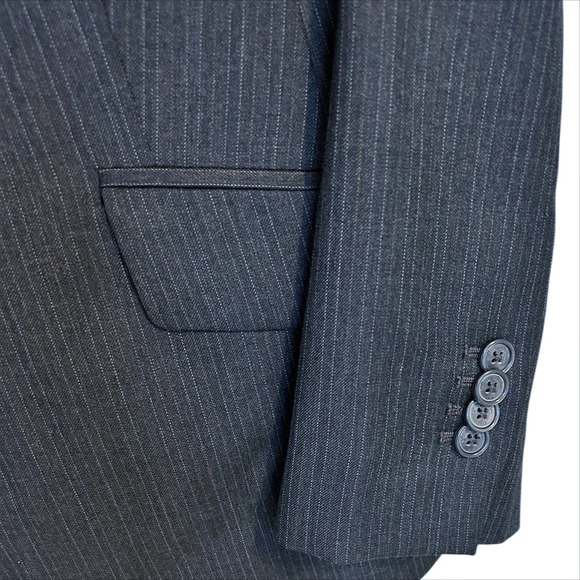 Brooks‎ Brothers 346 Womens Wool Blazer Sz 12 Large Gray Pinstripe Career Preppy - Picture 3 of 5
